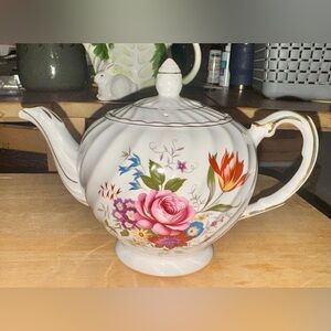 Vintage Ellgreave Genuine Ironstone Floral Teapot